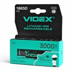 Polnilna baterija VIDEX Li-ION 18650-P 3000mAh z zaščito