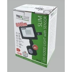 Led spotlight 10W with sensor IP44 4200K 800lm 120°
