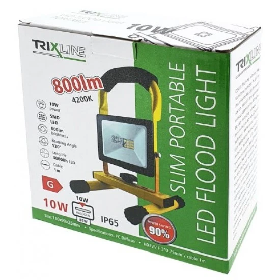 Led prenosni reflektor 10W IP64 4200K 800lm 120° 