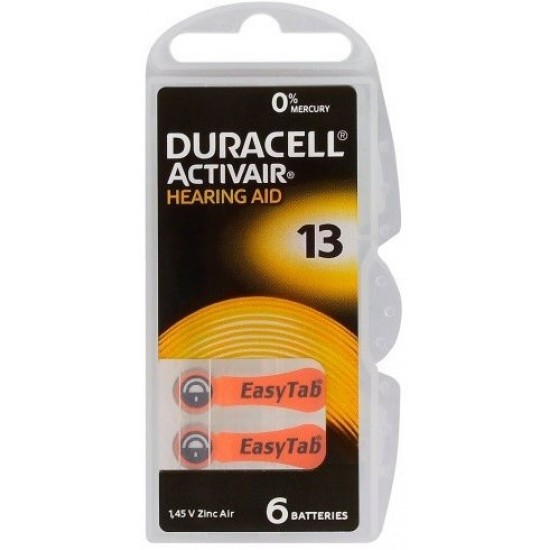 Baterija Duracell DA13 1.4V 6/1 za slušni aparat