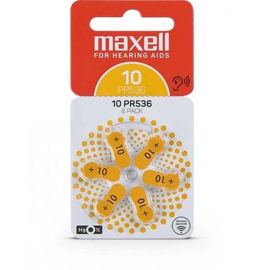 Maxell battery 10 6/1 for hearing aid
