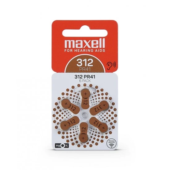 Maxell battery 312 6/1 for hearing aid
